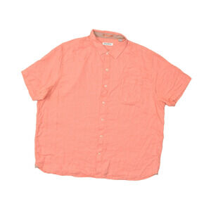 Tommy Bahama Men's Size XXXL Pink Coral Short Sleeve Button Up Shirt Linen